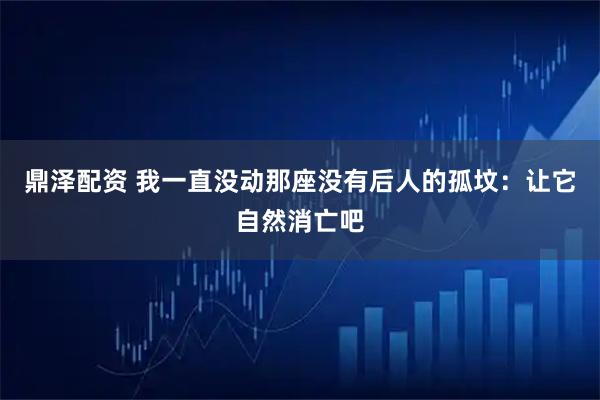 鼎泽配资 我一直没动那座没有后人的孤坟：让它自然消亡吧