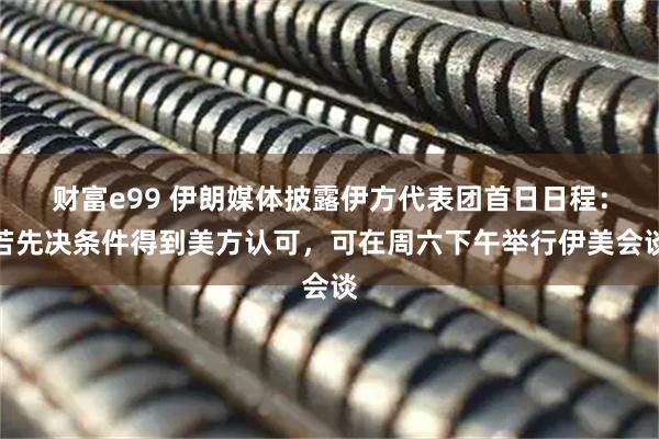 财富e99 伊朗媒体披露伊方代表团首日日程：若先决条件得到美方认可，可在周六下午举行伊美会谈